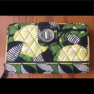 Green Vera Bradley turn lock wallet